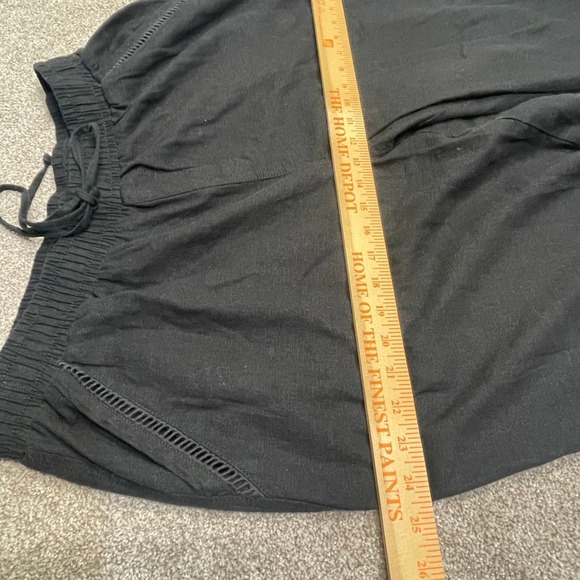 Briggs womens pull on wide leg pants sz X-Large black high rise linen blend - Picture 8 of 12